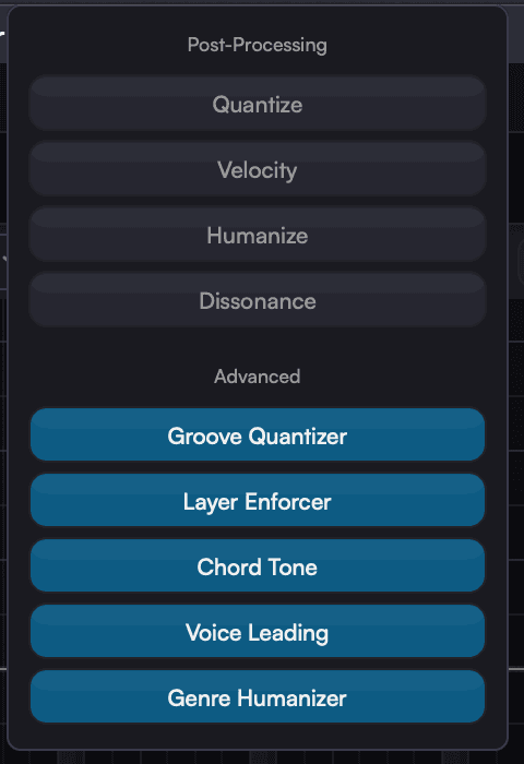 Post-processing controls — basic and advanced rules